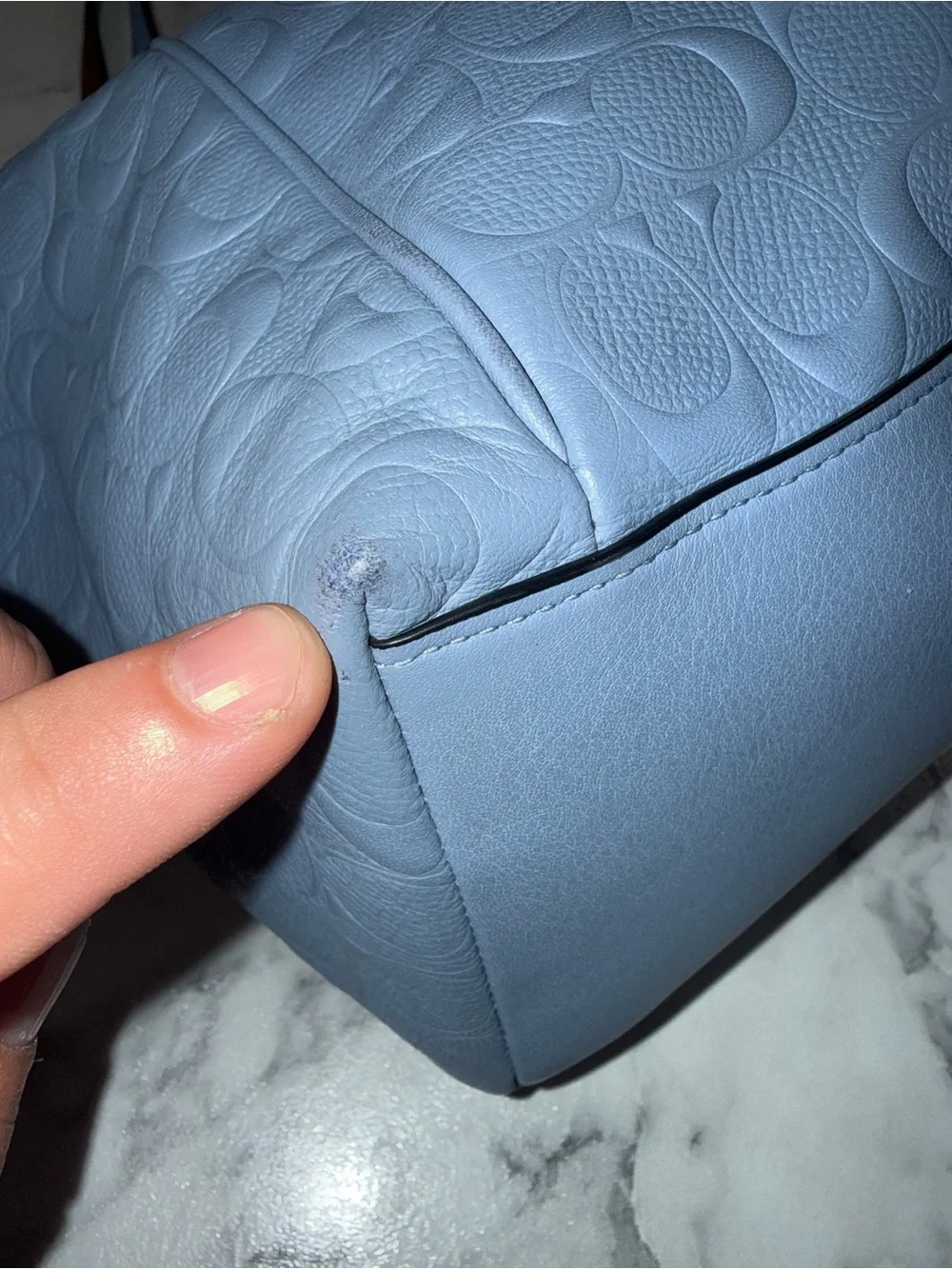 Coach Light Blue Ava Leather Tote